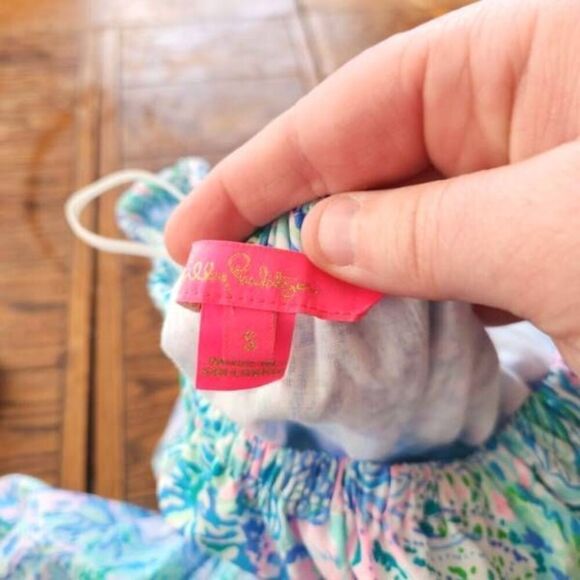 LILLY PULITZER Tamie Off The Shoulder Cotton Midi Dress Surf Blue Size Small - Picture 3 of 5